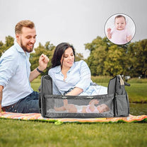 Convertible Baby Changing Backpack With Foldable Crib – Waterproof Multi-Pocket Design