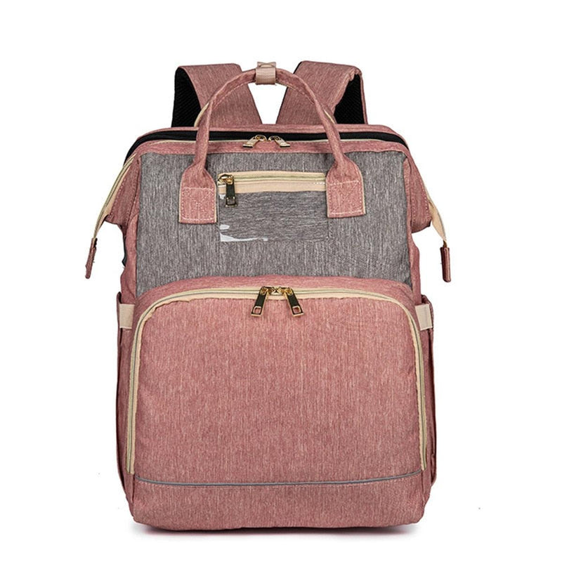 Convertible Baby Changing Backpack With Foldable Crib – Waterproof Multi-Pocket Design