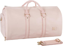 Convertible PU Leather Garment Duffel Bag with Waterproof Shoe Compartment