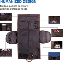 Convertible PU Leather Garment Duffel Bag with Waterproof Shoe Compartment