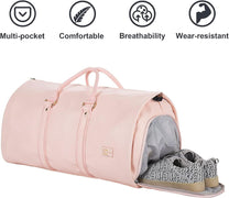 Convertible PU Leather Garment Duffel Bag with Waterproof Shoe Compartment