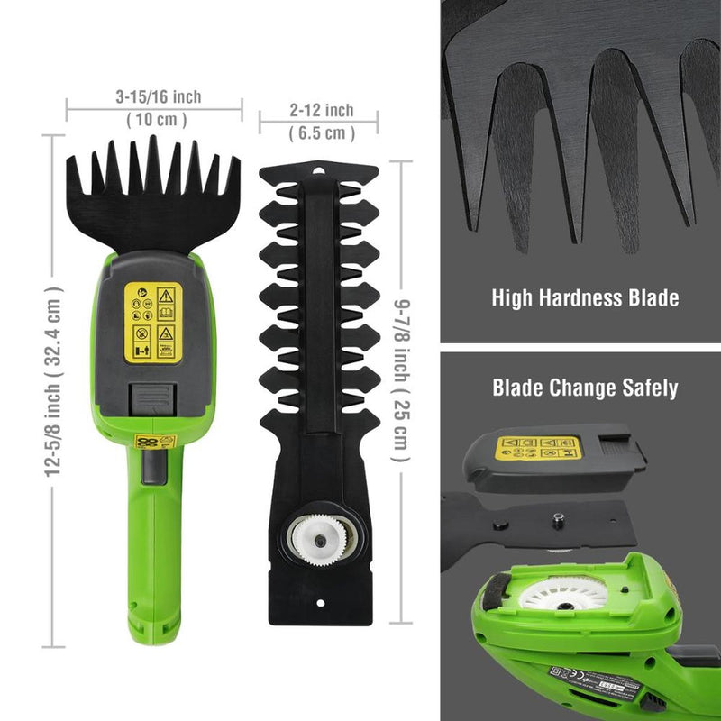 Cordless Electric Hedge Trimmer With Adjustable Settings And Safety Features
