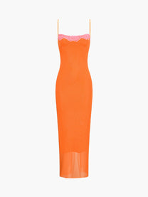 Corset Mesh Maxi Dress