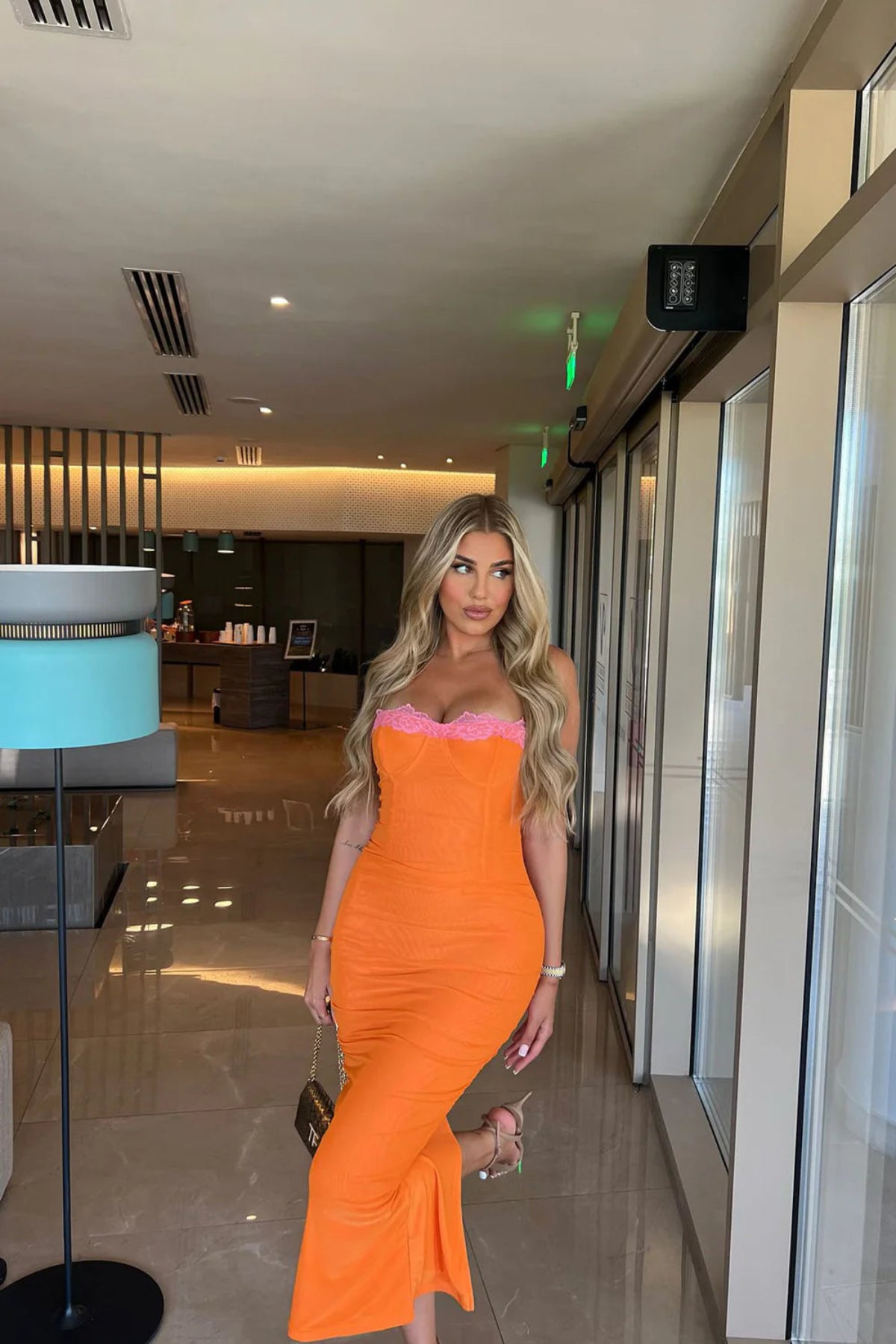 Corset Mesh Maxi Dress