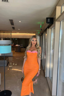 Corset Mesh Maxi Dress