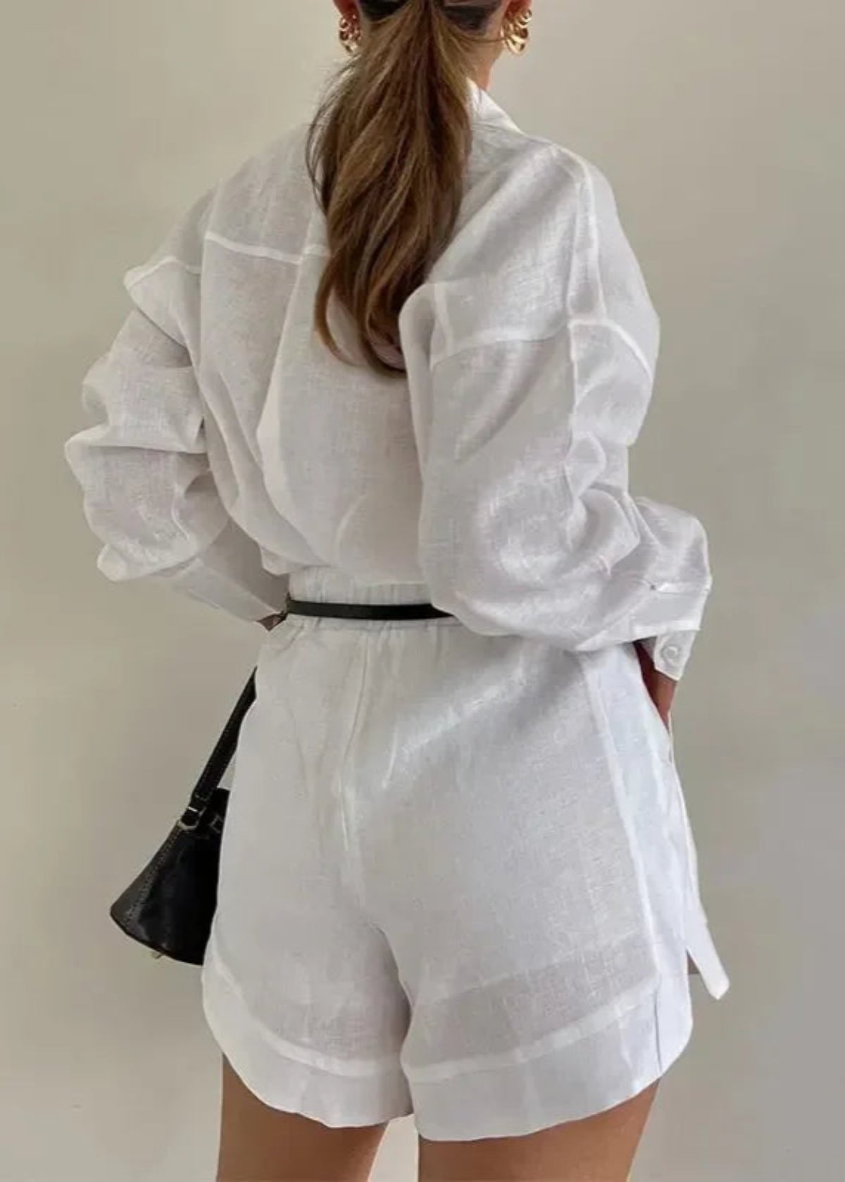 Cotton-Blend Loose Shorts Set