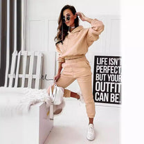 Cotton Blend Relaxed Fit Jogger Tracksuit Set