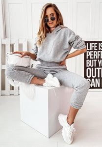 Cotton Blend Relaxed Fit Jogger Tracksuit Set