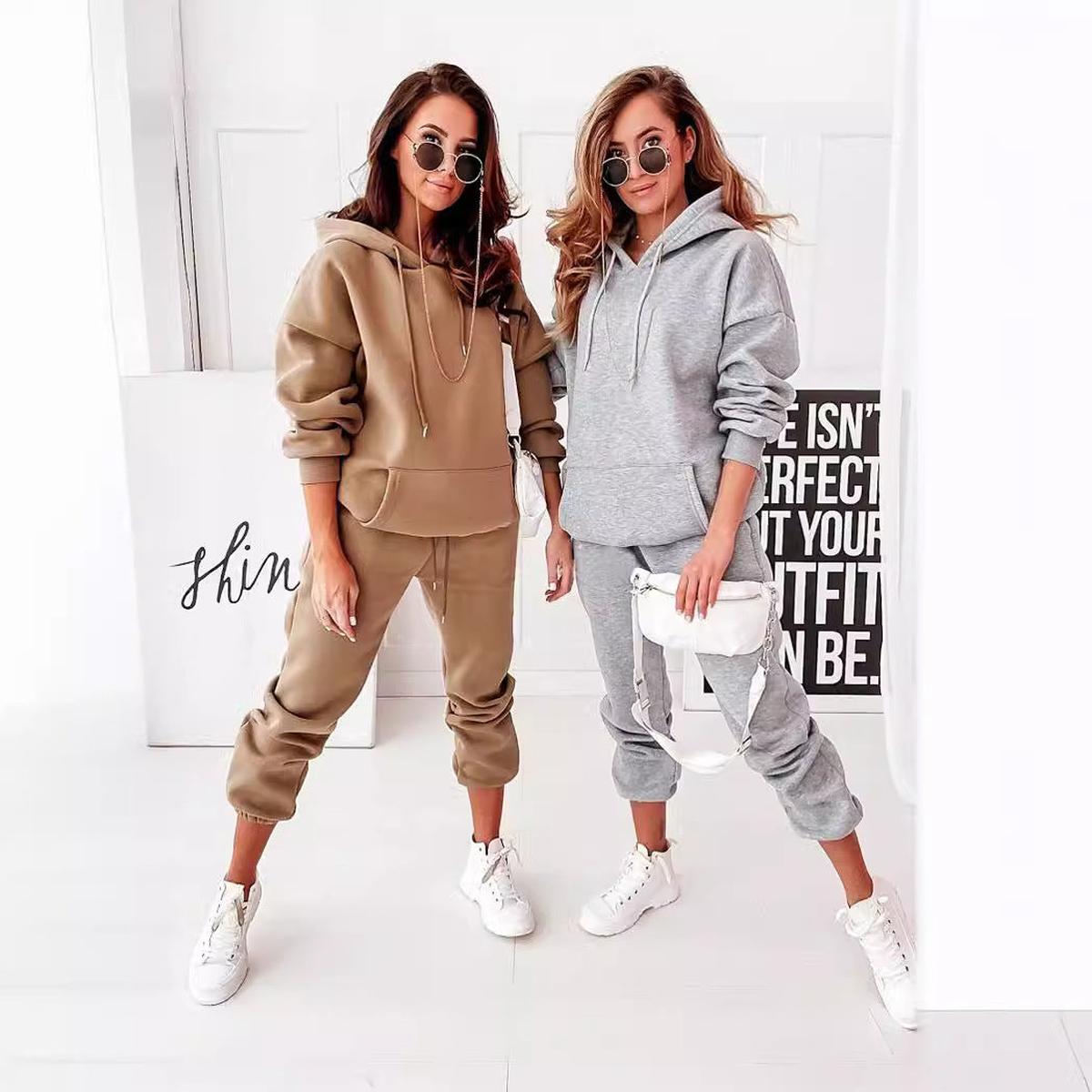 Cotton Blend Relaxed Fit Jogger Tracksuit Set
