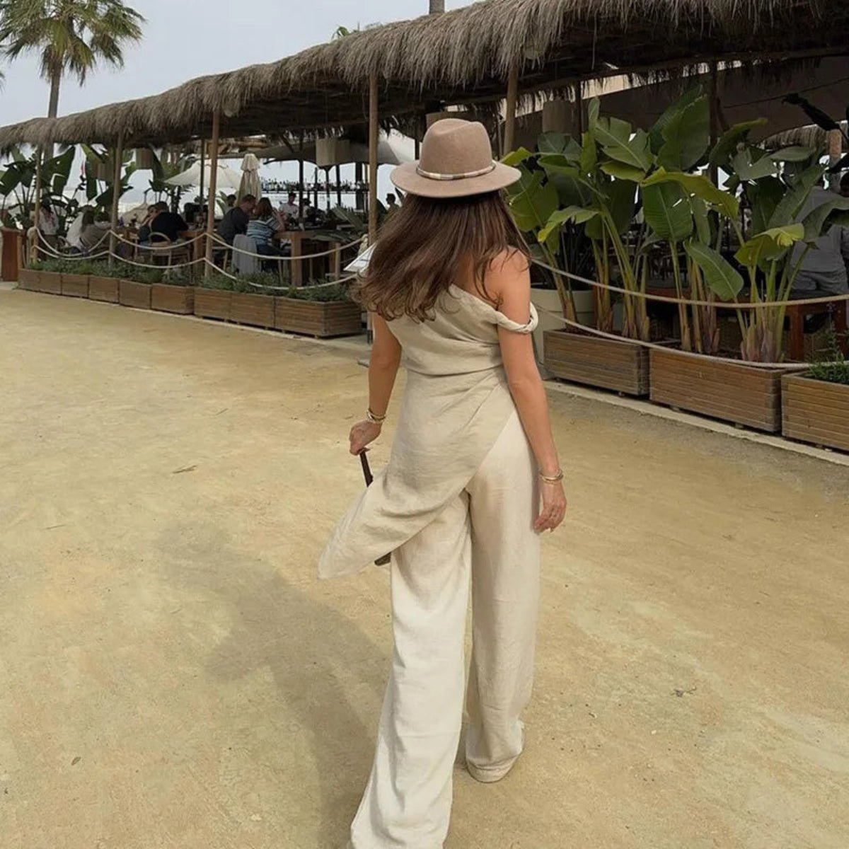 Cotton &amp; Linen Asymmetrical Top