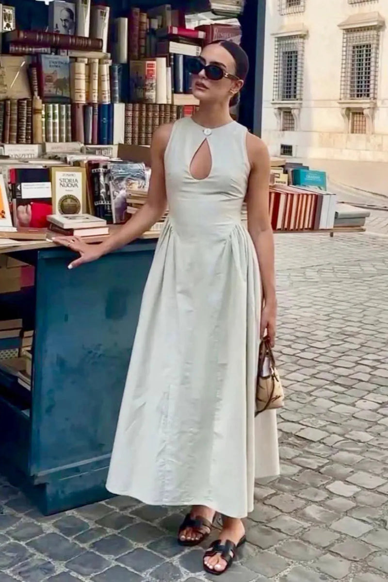 Cotton-Linen Maxi Dress