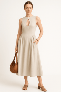 Cotton-Linen Maxi Dress
