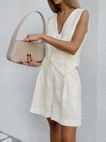 Cotton &amp; Linen Shorts Set