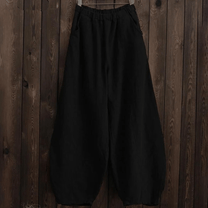 Cotton-Linen Wide-Leg Trousers For Spring And Summer
