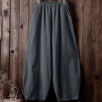 Cotton-Linen Wide-Leg Trousers For Spring And Summer