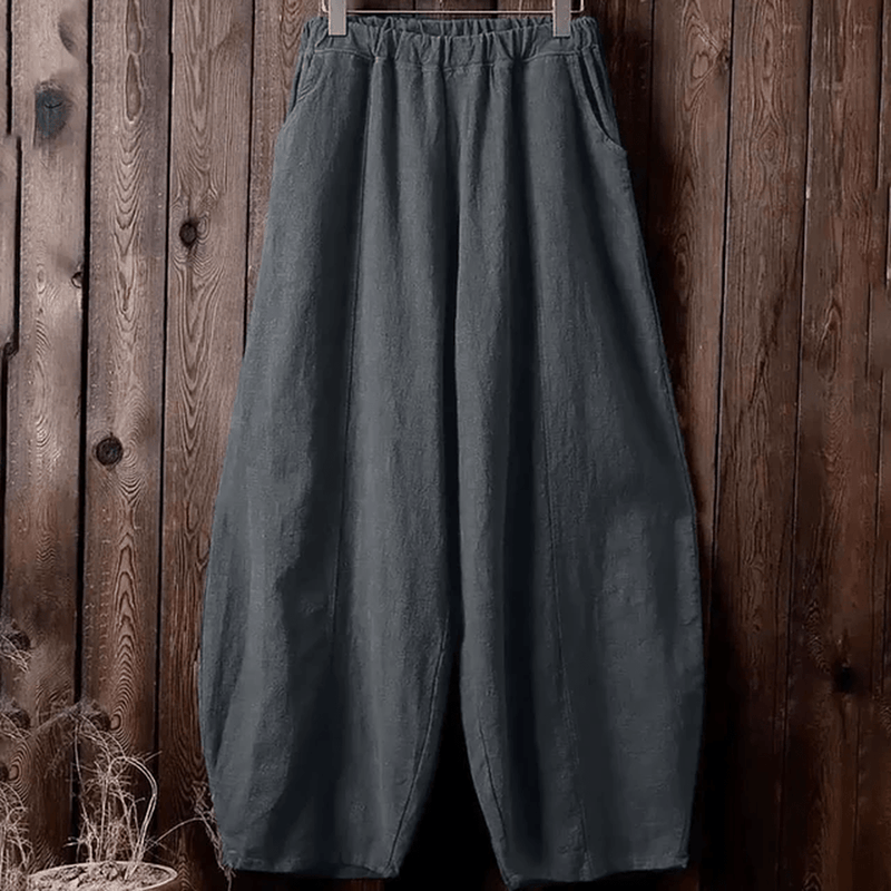 Cotton-Linen Wide-Leg Trousers For Spring And Summer
