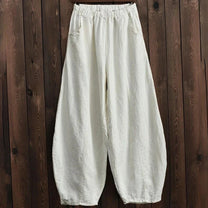Cotton-Linen Wide-Leg Trousers For Spring And Summer