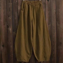 Cotton-Linen Wide-Leg Trousers For Spring And Summer