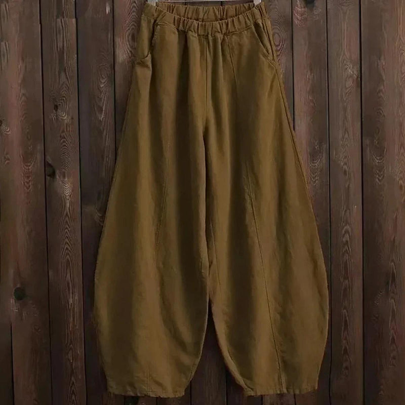 Cotton-Linen Wide-Leg Trousers For Spring And Summer