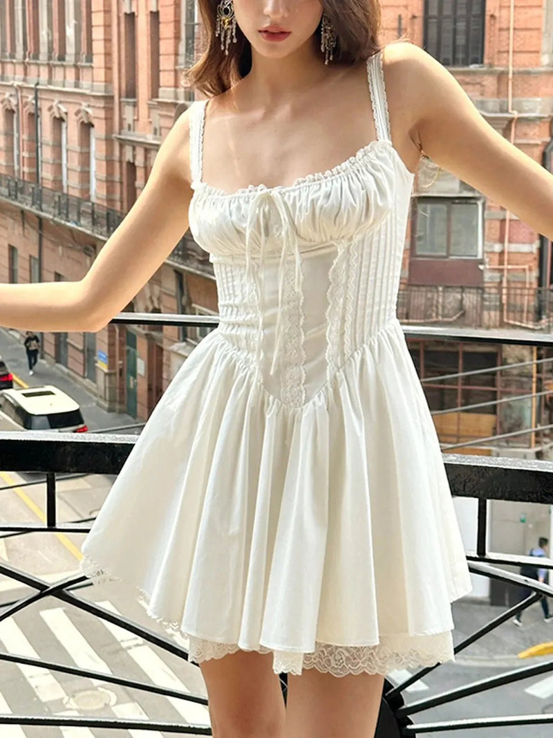 Cowgirl Lace Trim Corset Mini Dress