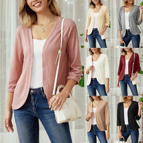Cozy Casual Open-Front Knit Cardigan With Elastic Cuffs