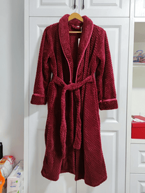 Cozy Fleece Bathrobe With Belt And Shawl Collar