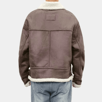 Cozy Sherpa Trim Relaxed Fit Bomber Jacket