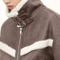 Cozy Sherpa Trim Relaxed Fit Bomber Jacket