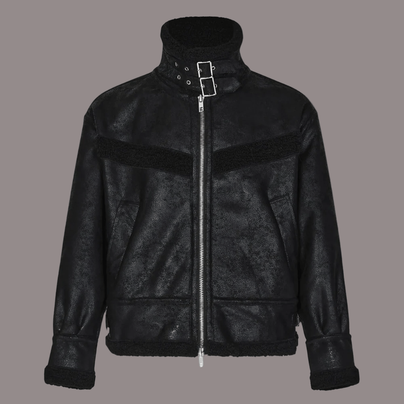 Cozy Sherpa Trim Relaxed Fit Bomber Jacket