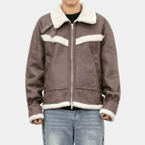 Cozy Sherpa Trim Relaxed Fit Bomber Jacket