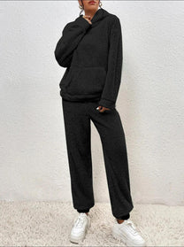 Cozy Teddy Loungewear Set With Hoodie And Pants