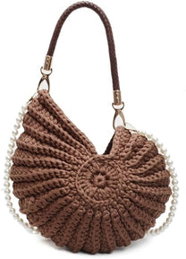 Crochet Shell-Shaped Handbag