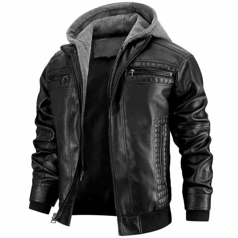 Crocheted Vintage Motorcycle Jacket With Pockets