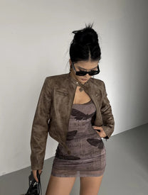 Cropped Leather Jacket