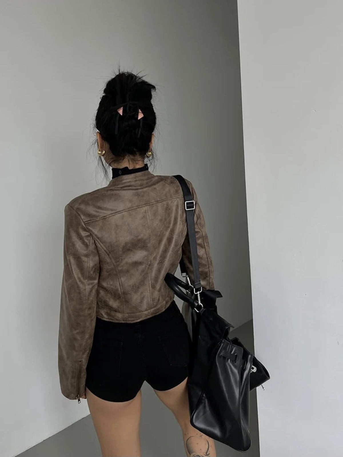 Cropped Leather Jacket