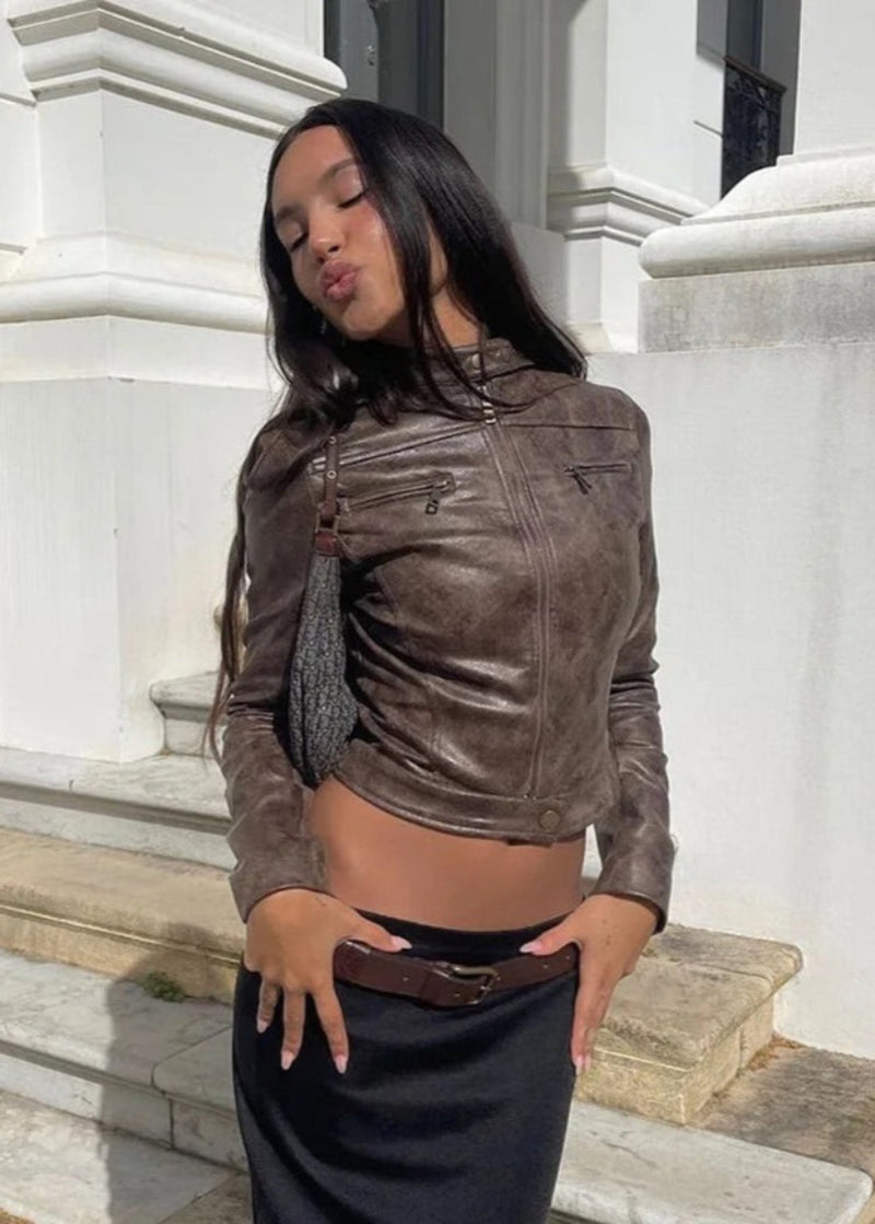 Cropped Leather Jacket