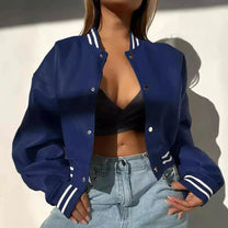 Cropped Structured Leather Jacket for Women