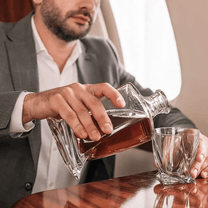Crystal Decanter And Glass Set For Whiskey And Spirits