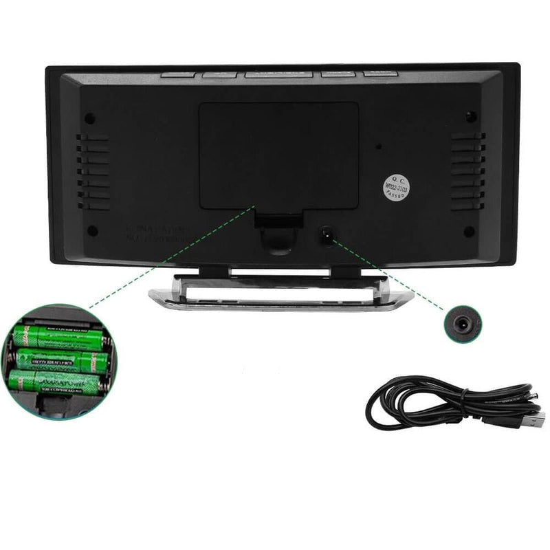 Curved LED Digital Alarm Clock With Smart Night Mode