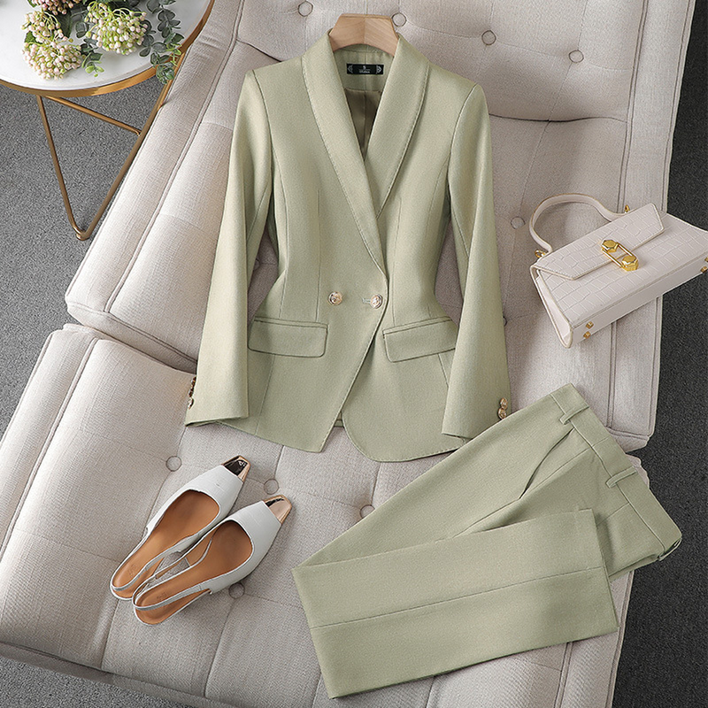 Damen Blazer And Trousers Set - Timeless Two-Piece Outfit