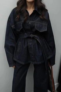 Denim Long Pants Co-Ord Set
