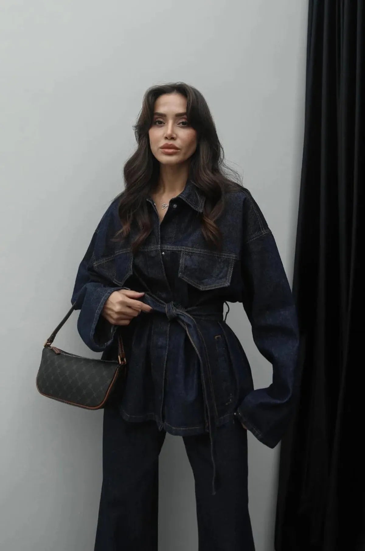 Denim Long Pants Co-Ord Set