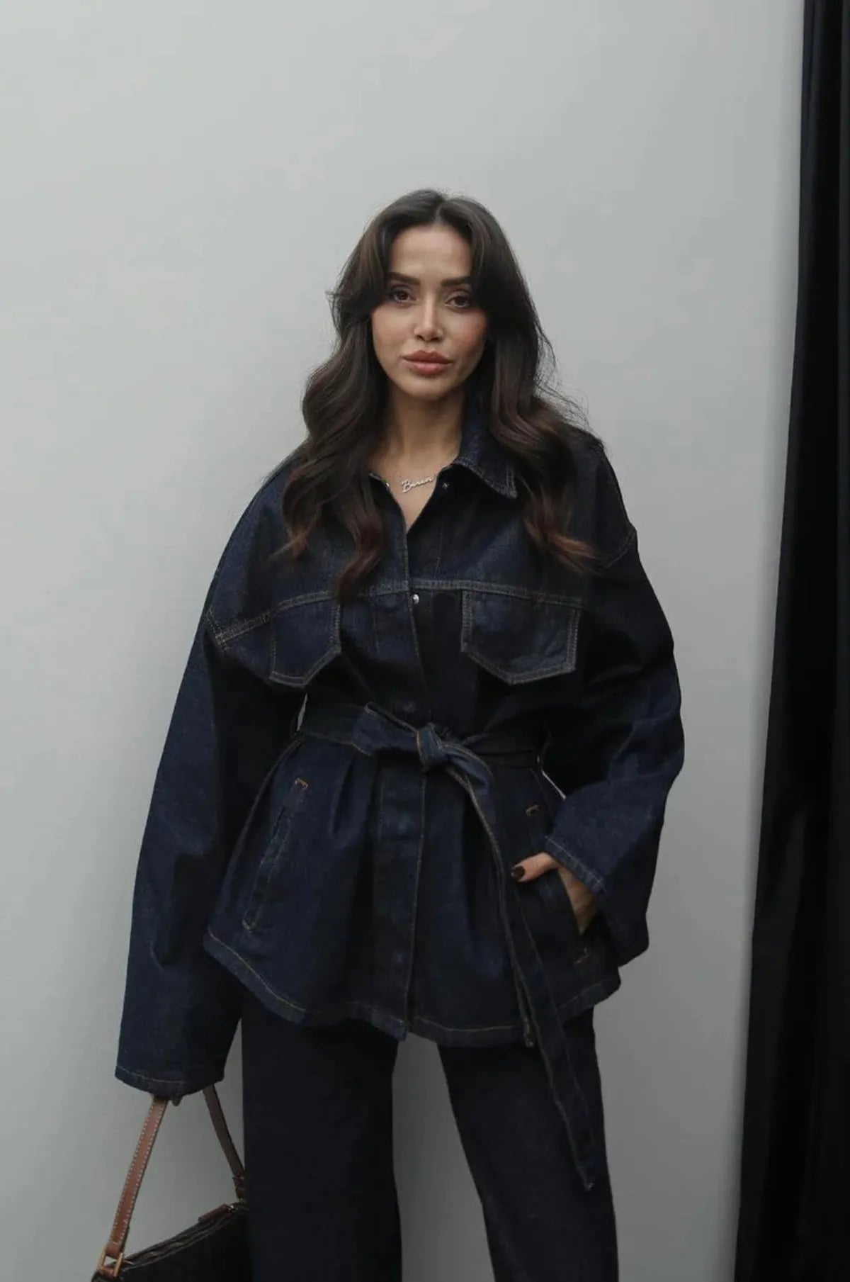 Denim Long Pants Co-Ord Set