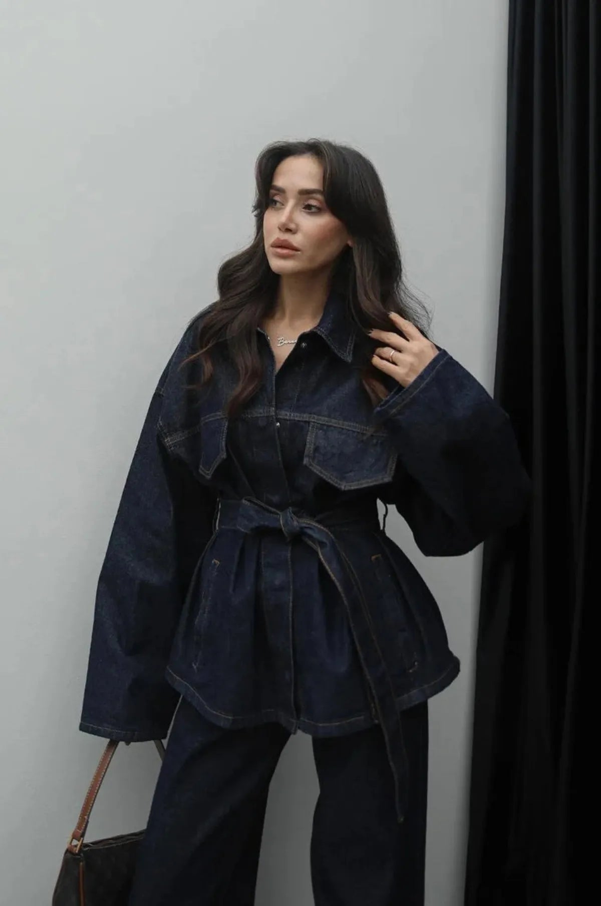 Denim Long Pants Co-Ord Set
