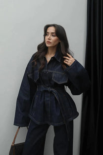 Denim Long Pants Co-Ord Set