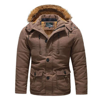 Detachable Hooded Plush Lined Parka Jacket