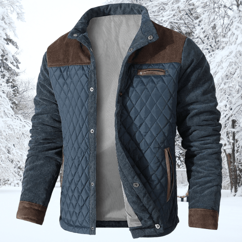 Diamond Quilted Regular Fit Jacket With Zippered Pockets