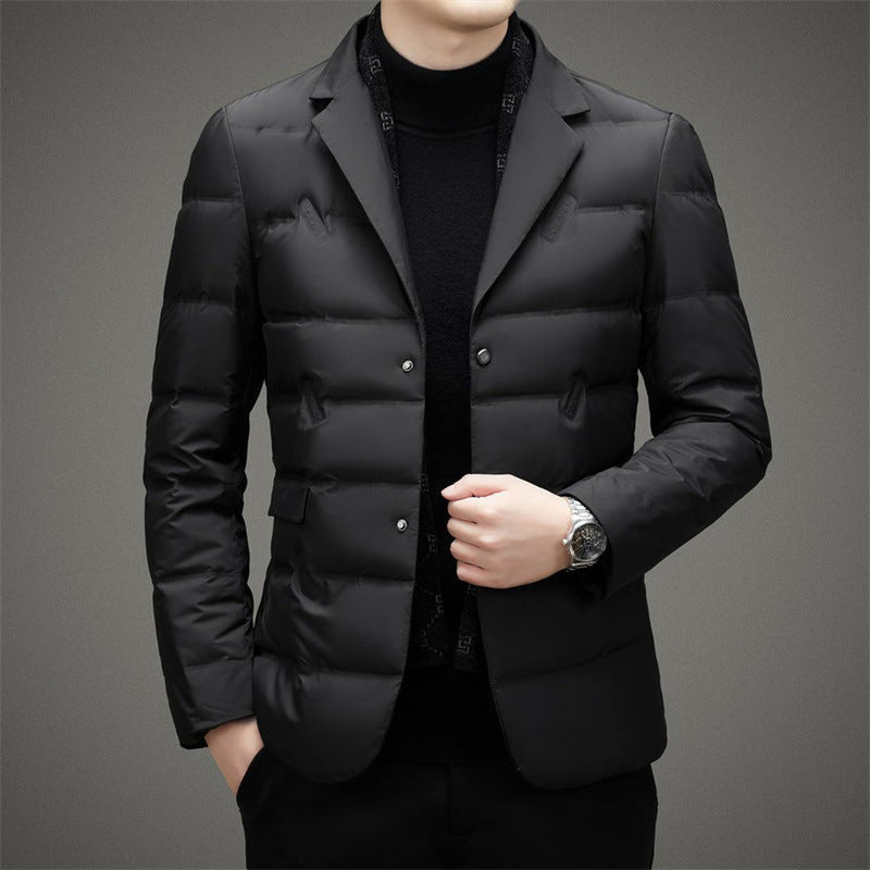 Double-Breasted Quilted Down Jacket for Men