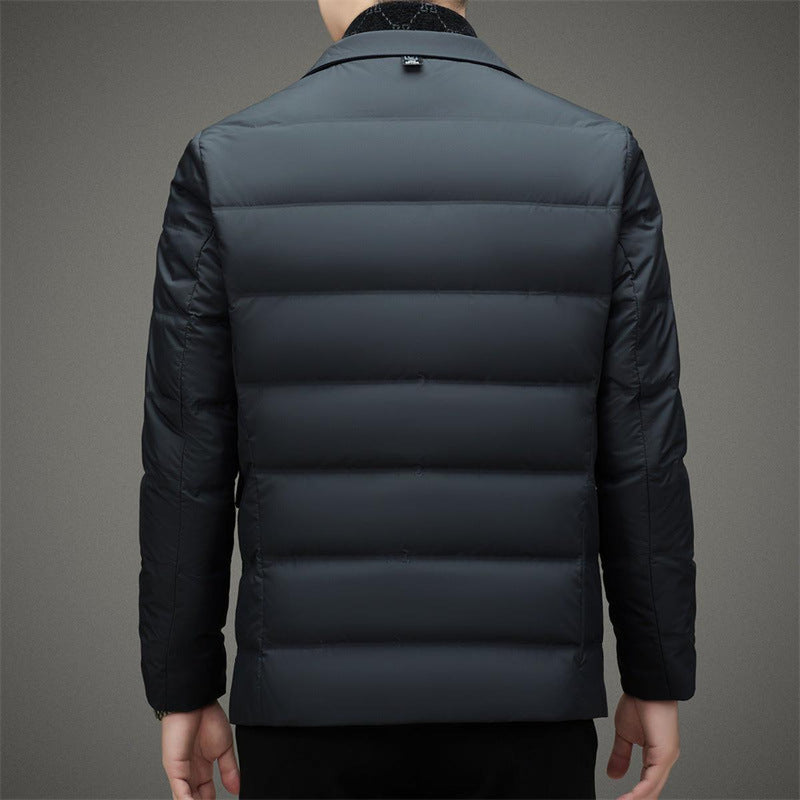 Double-Breasted Quilted Down Jacket for Men