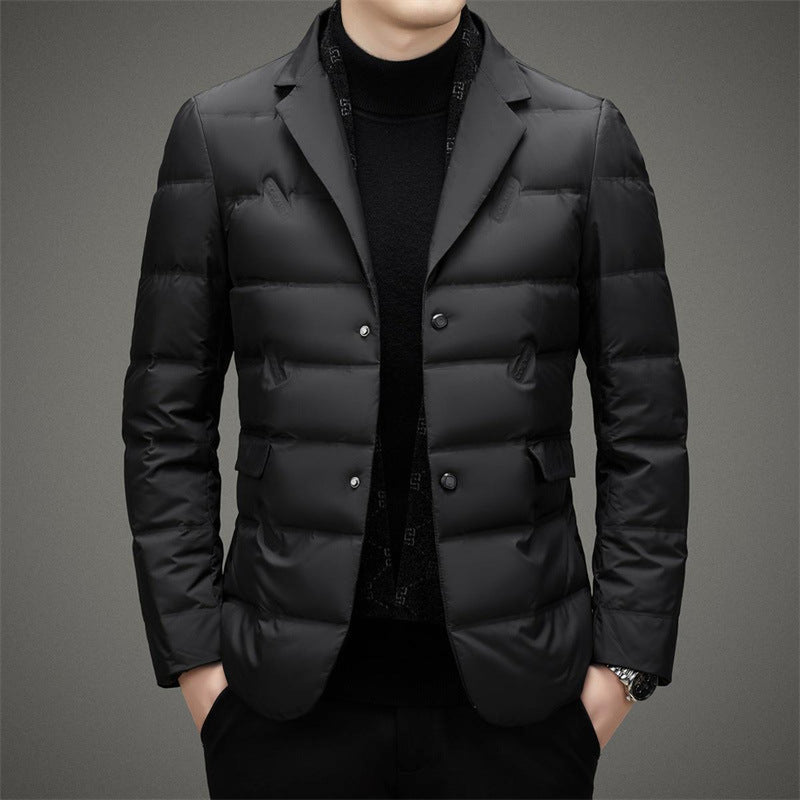Double-Breasted Quilted Down Jacket for Men